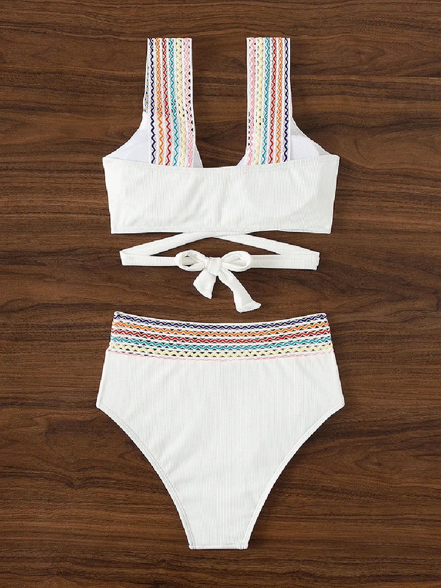 Ribbed Bikinis Female Swimsuit High Waist Bikini 2024 Women Swimwear Two-pieces Bikini Set Bather Bathing Suit Swim Beach Wear - GSINAS.com