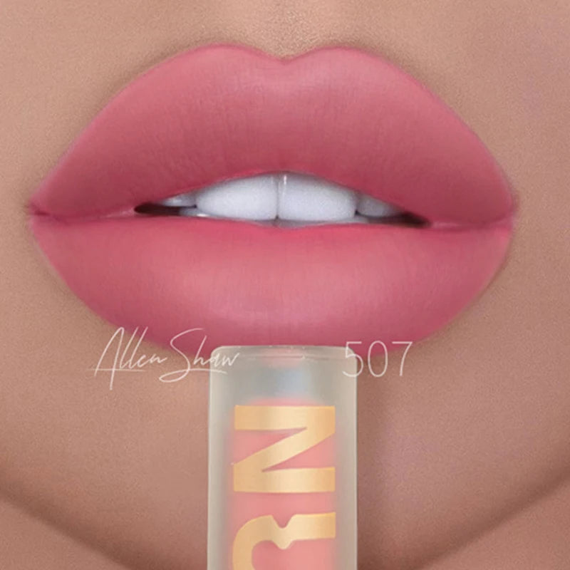 Waterproof 8 Colors Matte Lip Gloss Long Lasting Sexy Red Liquid Lipsticks Moisturizing Nonstick Cup Makeup Lip Tint Cosmetic