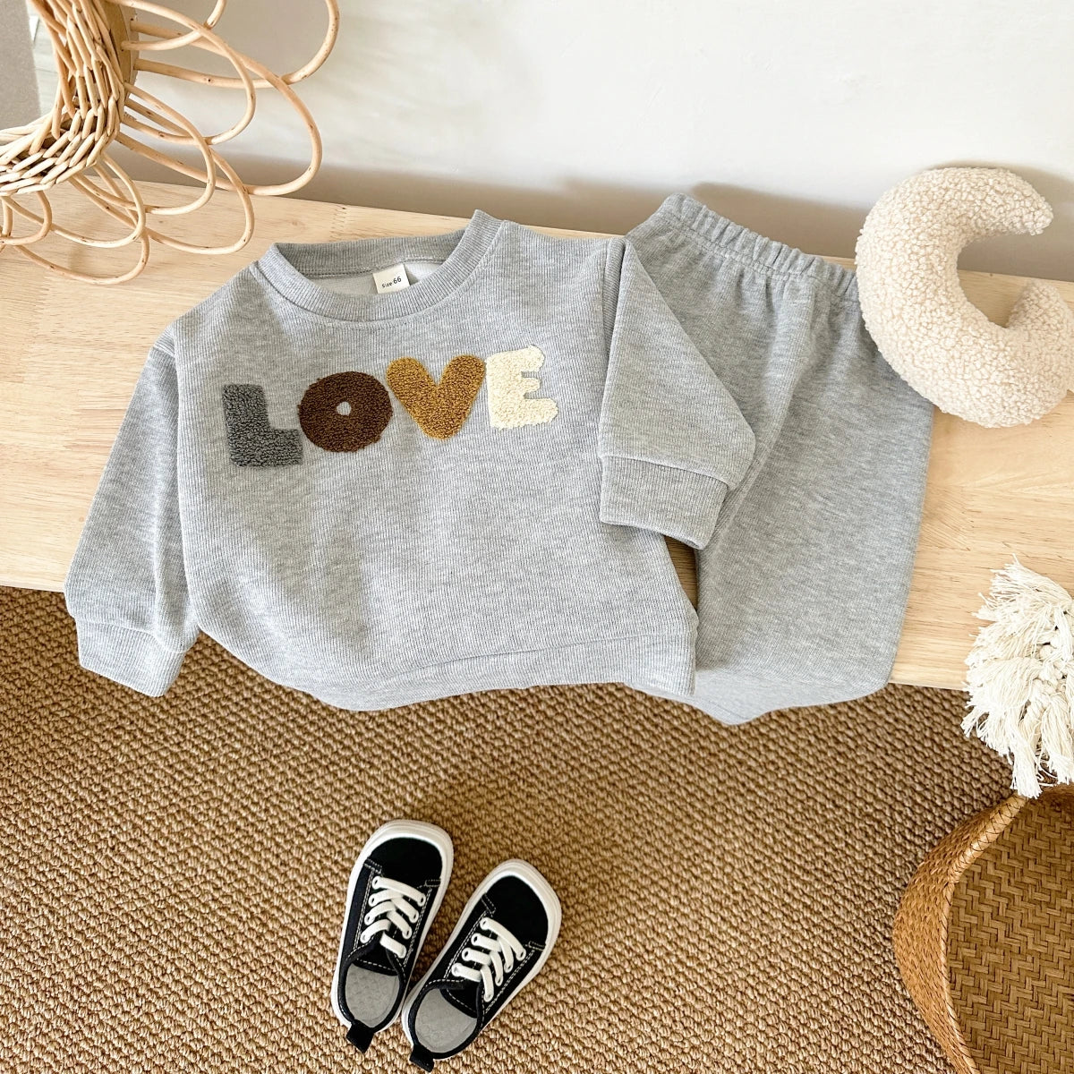 2024 NEW Newborn Baby Girl Boy Outfits Baby Clothes Letter LOVE Embroidery 2PCS Kids Clothings Sets Spring Autumn - GSINAS.com