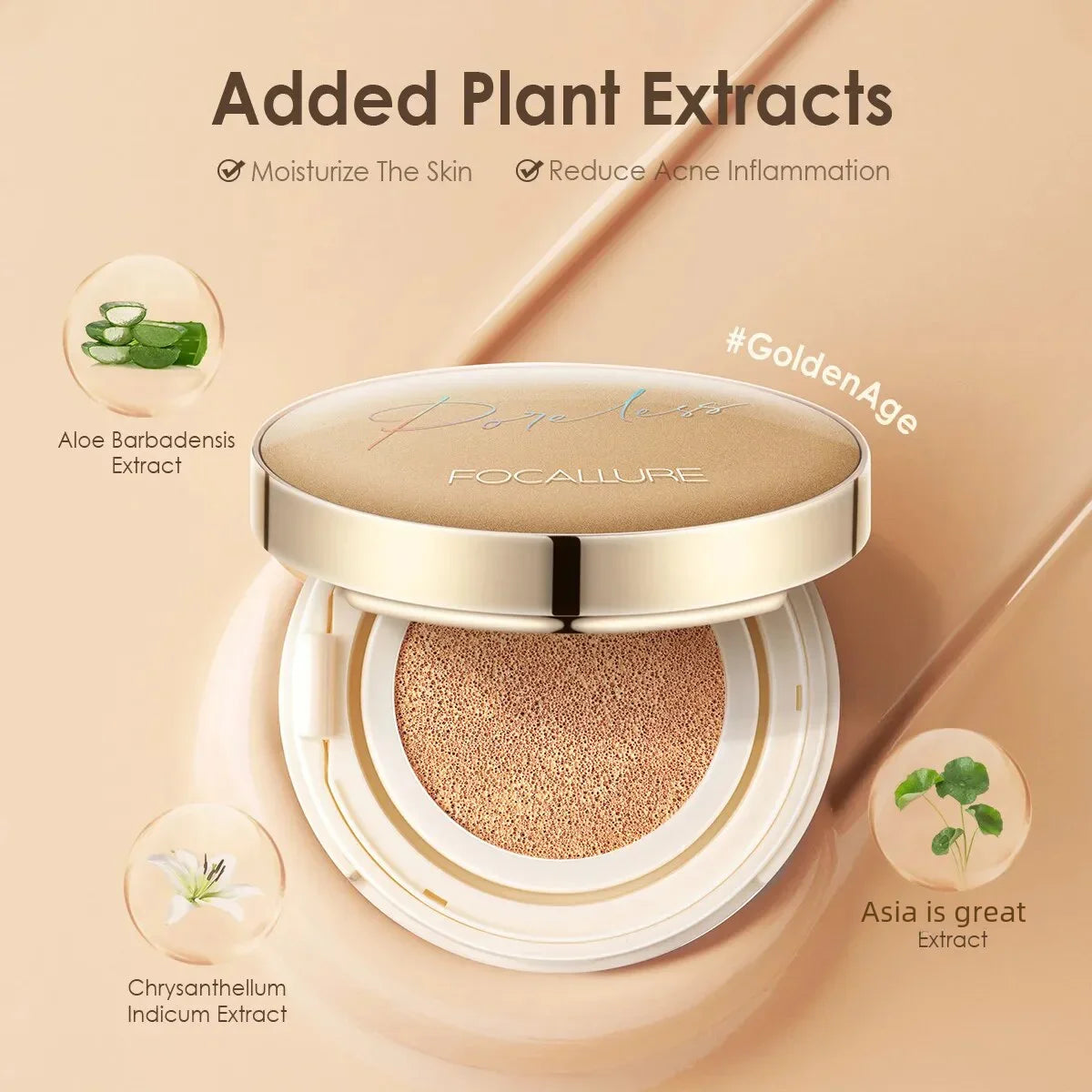 FOCALLURE Waterproof Matte Air Cushion Poreless BB＆CC Cream High Coverage Oil-control Soft Face Makeup Foundation Base Cosmetics - GSINAS.com