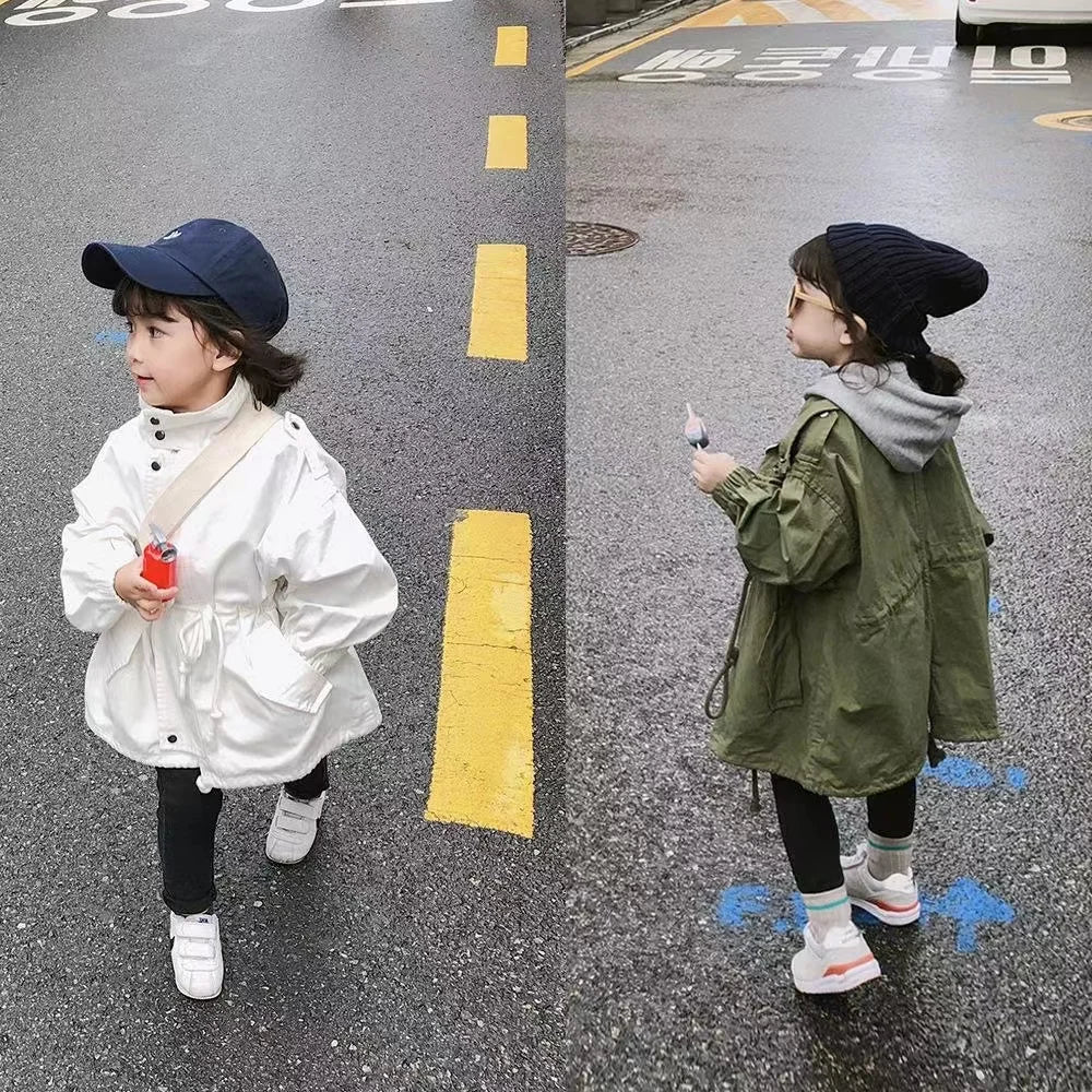 Girls Coat Korean version Cotton Thick Windbreaker Coat Spring New Clothing Children's Wear 3-8 Years Jacket Kids windbreak - GSINAS.com