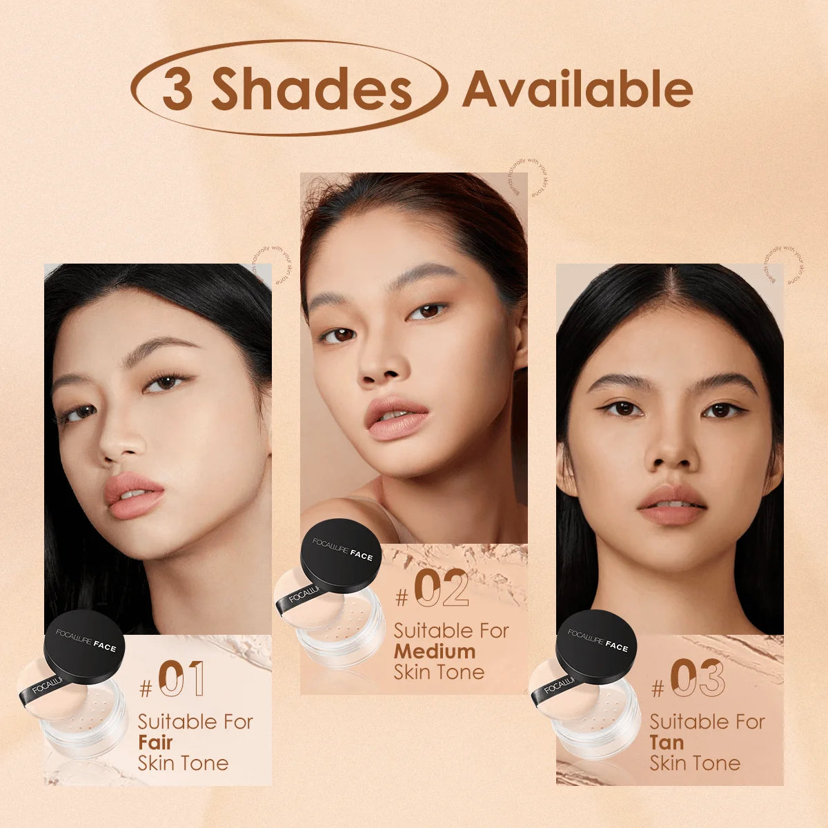 Focallure Invisible Finish Loose Setting Powder Translucent Natural Soft Face Makeup Powder Oil Control Face Loose Powder - GSINAS.com