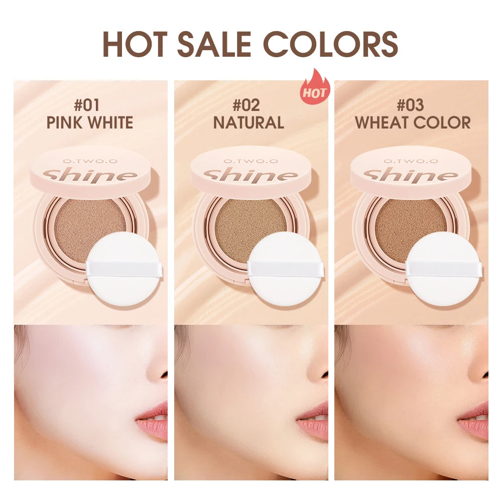 O.TWO.O Air Cushion BB Cream 3 Colors Fuller Coverage Waterproof Long-lasting Concealer Cushion Compact With Puff Face Makeup - GSINAS.com