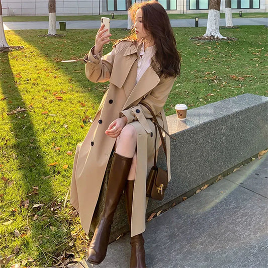 Streetwear Loose Trench Coat - Midi Length Fashion for Women