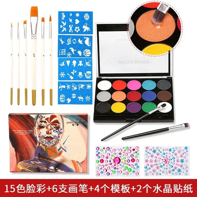 Wholesale Body Face Paint Kit Fluorescent Party Halloween Eye Make Up Party Kids Face Shied UV Glow Paint Kit Cosplay Makeup - GSINAS.com