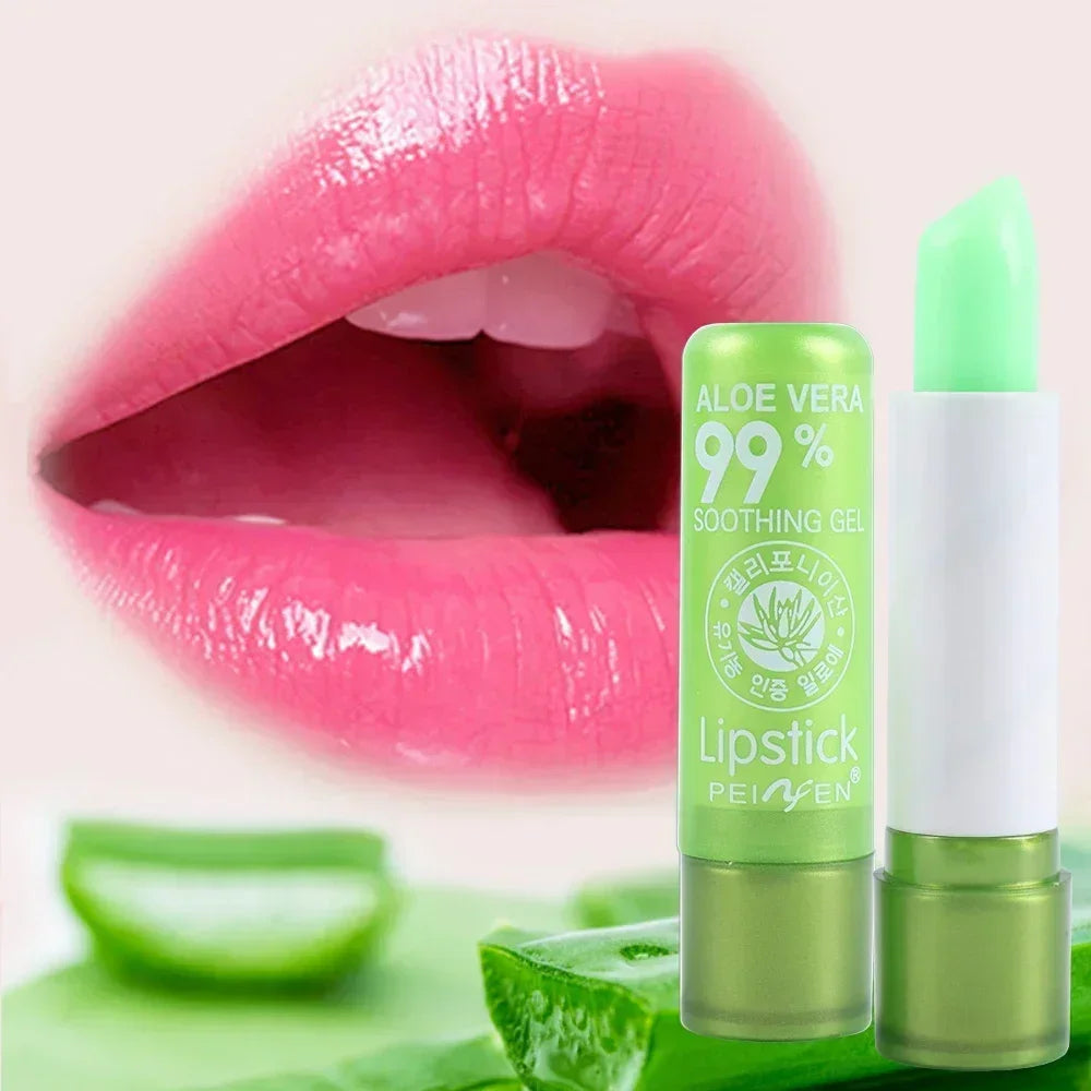 Natural Aloe Vera Moisturizing Lip Balm Color Changing Lipstick Lasting Nourishing Lipsticks Lips Care Korean Makeup Cosmetics - GSINAS.com