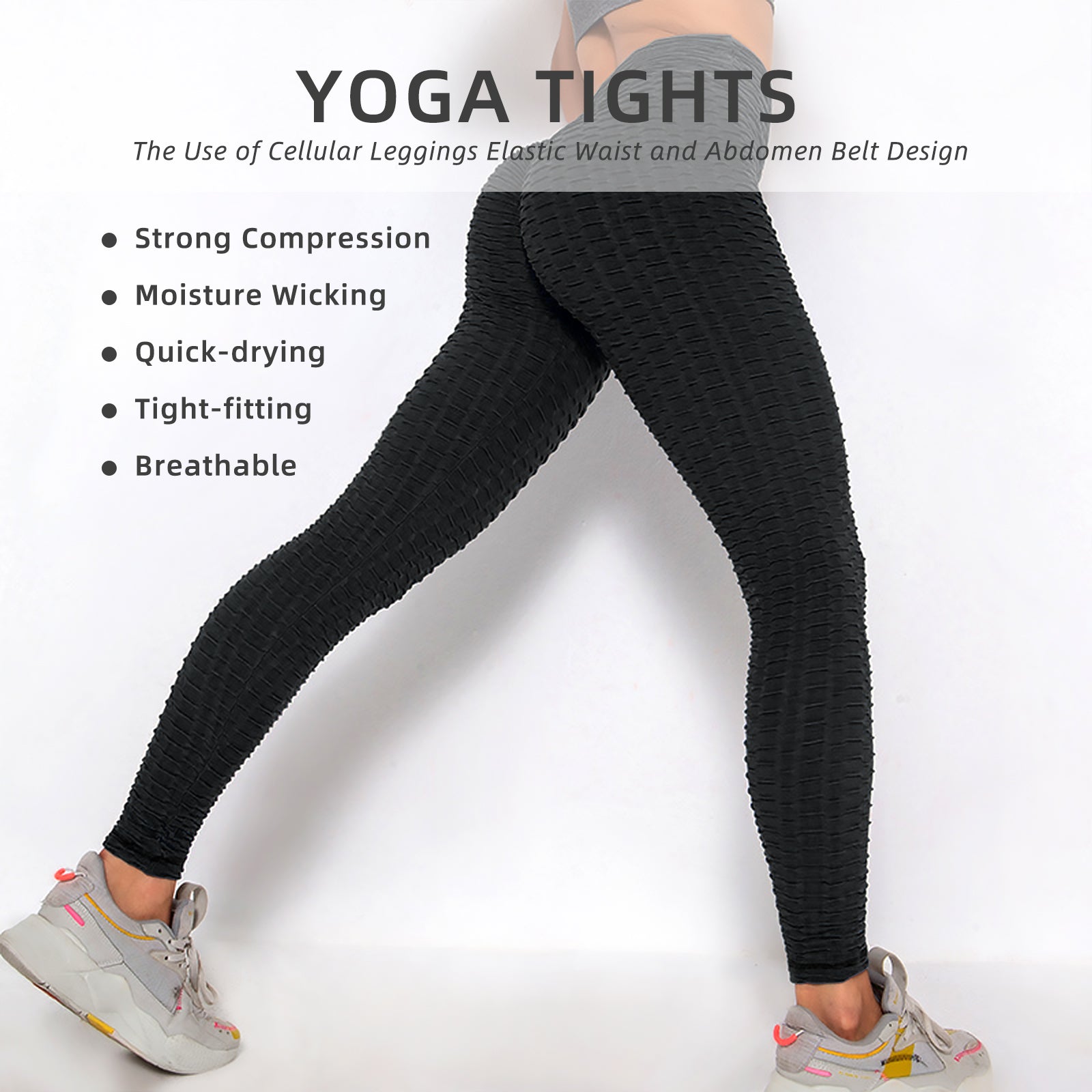 Women TIK Tok Leggings Bubble Textured Leggings Butt Lifting Yoga Pants Black Amazon Banned - GSINAS.com